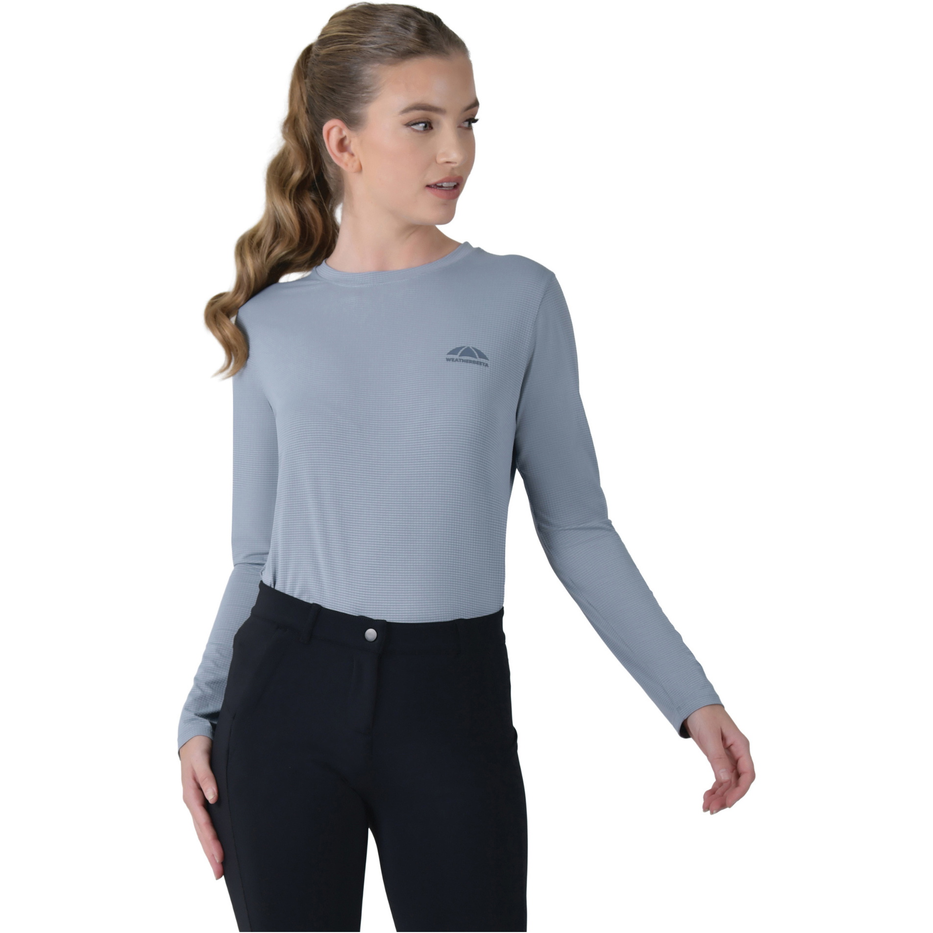 2025 Weatherbeeta Damen Entspannt UV Lang Ärmel T-Shirt 1028844 - Blue Stone